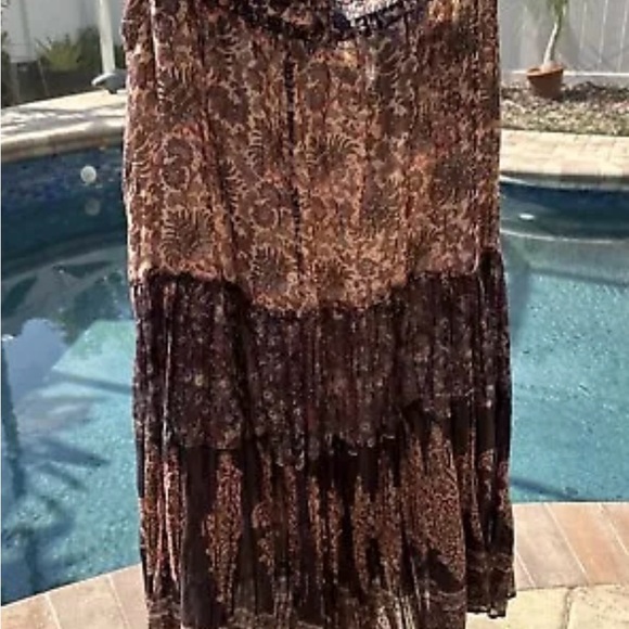 RARE VTG 70s Natasha Indian Cotton Gauze Pullover BLOUSE & SKIRT Boho Hippie SM - Picture 9 of 16